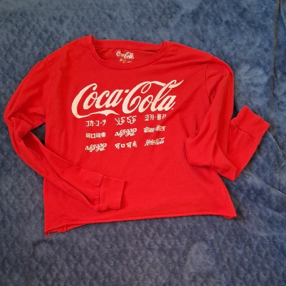 Coca Cola Kids Graphic Red Long Sleeve Tee